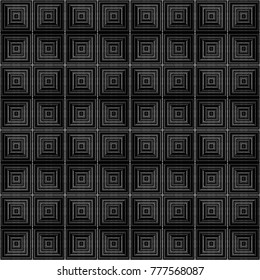 Stylish abstract dark geometric pattern. Square Seamless vector background. Grunge, Hipster style