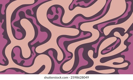 stylish abstract dynamic waves background in retro style, old fashioned backdrop in pale purple beige background