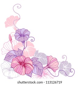 Stylish abstract floral background. Design of vector flowers.