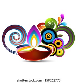 stylish abstract happy diwali vector design