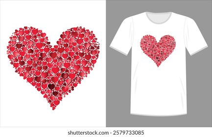 Stylish Abstract Heart Pattern Design for Trendy T-Shirts