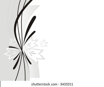 The stylish abstract illustration consisting of strips and flowers