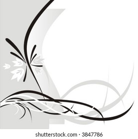 The stylish abstract illustration consisting of strips and flowers