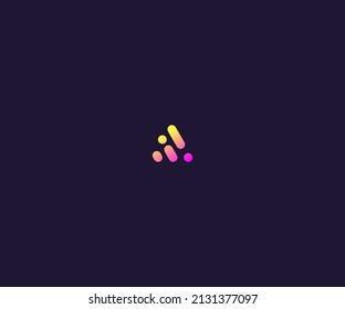 Stylish abstract logo design featuring a stylized letter A. Perfect for tech startups, modern brands, and innovative companies seeking a unique visual identity.  Gradient colors create a dynamic 