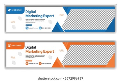 Banner de marketing abstrato e elegante para a capa do perfil do LinkedIn