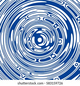 Stylish abstract monochrome background with wavy stripes, rings and spots. Circle Fractal vector pattern may use for t-shirt print. 