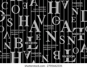 Patrón abstracto con estilo con tipografía en negrita