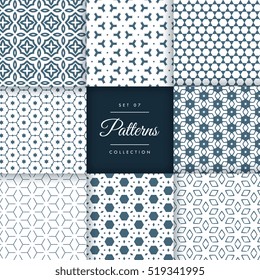 stylish abstract patterns shapes background set in different styles