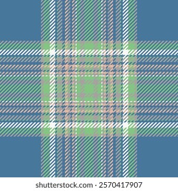 Stylish abstract plaid pattern in muted greens, blues, and peaches.  Perfect for textile design, website backgrounds, or packaging. Clean, modern aesthetic.