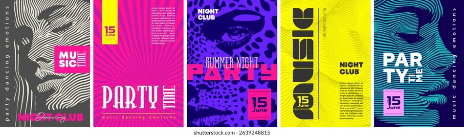 Stylish abstract posters in minimalism style. Vector collection
