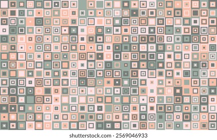 Stylish abstract square pattern background in muted pastel tones. Perfect for website banners, social media posts, and textile design.  Modern geometric texture with subtle color variations.