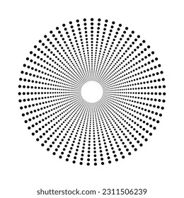 Stylish abstract vetkorny pattern in the form of black figures arranged in a circle on a white background