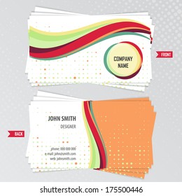 Stylish abstract vintage business card - vector background