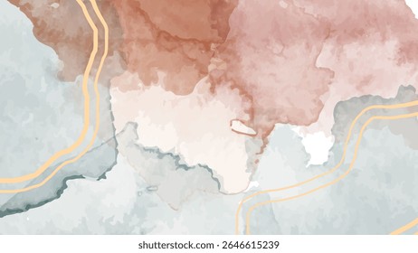 Stylish abstract watercolor artwork in muted earth tones with artistic brush textures and flowing transitions. Ideal for modern visual applications.