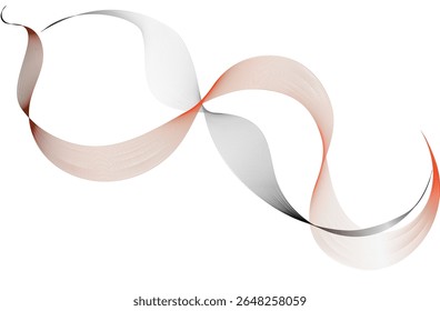 Diseño abstracto elegante de la onda con las líneas negras y anaranjadas lisas del gradiente. Fondo minimalista y moderno para imágenes creativas, Plantillas digitales y presentaciones profesionales