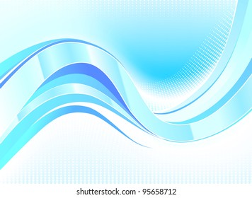 Stylish abstract wave flow. No transparencies used. Gradient mesh used.