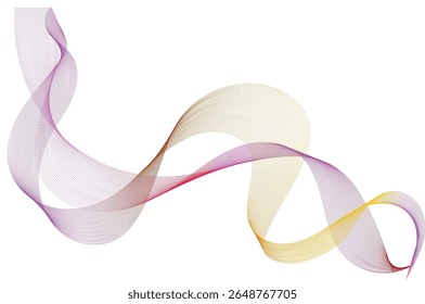 Stylish abstract wave lines in gradient pink, yellow, and brown. Flowing curves on white background, perfect for branding, packaging, digital artwork, or elegant visual design