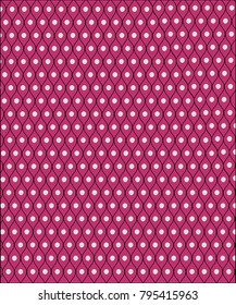 Stylish abstract wavy grid with polka dots red background.