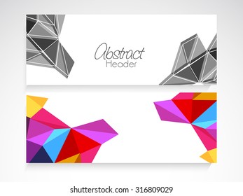 Stylish abstract website header or banner set for business.