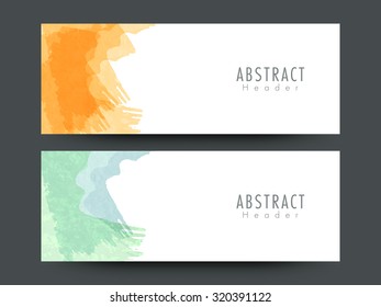 Elegante cabecera o banner del sitio web Resumen con un colorido salpicón.