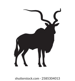 Stylish Addax Silhouette with Smooth Lines for Unique Artwork - Addax Vector - Addax Illustration