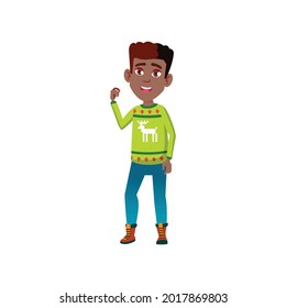 stylish african boy speaking funny story on vacation cartoon vector. stylish african boy speaking funny story on vacation character. isolated flat cartoon illustration