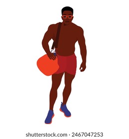 Stylish afro black man in elegant art style vector