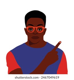 Stylish afro black man in elegant art style vector