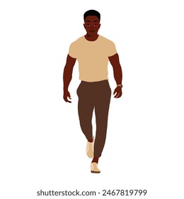 Stylish afro black man in elegant art style vector