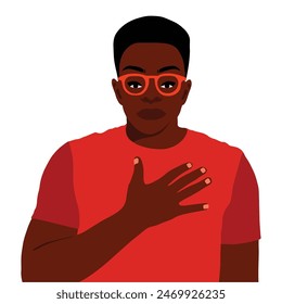 Elegante hombre afro negro en elegante Vector estilo arte
