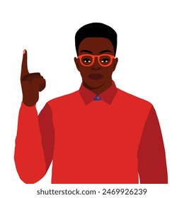 Stylish afro black man in elegant art style vector