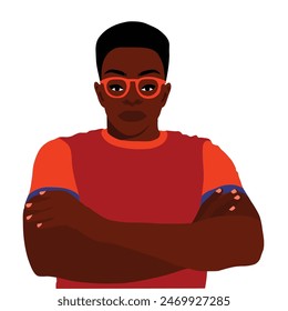 Stilvoller afro-schwarzer Mann in eleganter Art-Style-Vektorgrafik