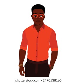 Stylish afro black man in elegant art style vector