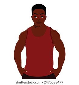 Stylish afro black man in elegant art style vector
