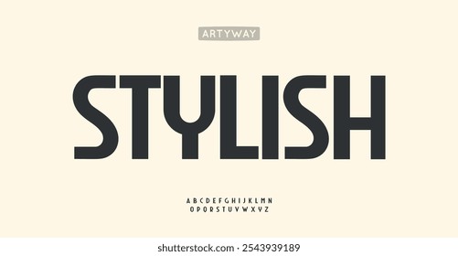 Alfabeto elegante, letras elegantes y aerodinámicas, fuente Bauhaus moderna para la marca de moda y belleza, titular editorial elegante, logotipo art nouveau minimalista. Vector typeset.