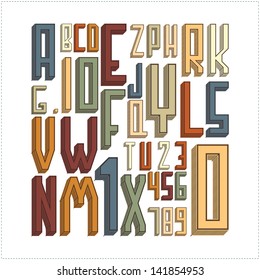 Stylish alphabet. vector illustration