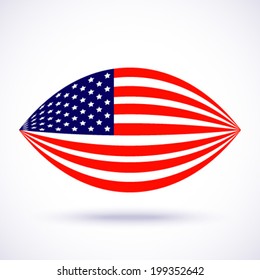 Stylish american flag for Independence day. Vector illustration