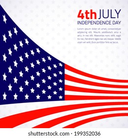 Stylish american Independence day design. Vector illustration
