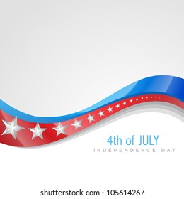 stylish american independence day wave art