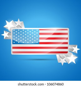 stylish american independence flag label design