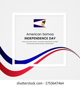 Stylish American Samoa country independence day concept illustration with tricolors wave on classic greeting background