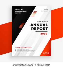 stylish annual report business brochure in red color