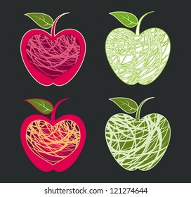 Stylish apple fruit designs.