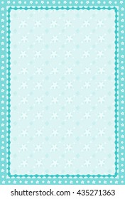 Stylish  aqua color postcard reflecting the image of lace