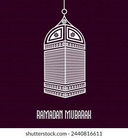 Stylish arabic lantern on purple background for holy month of prayers, Ramadan Kareem celebrations.