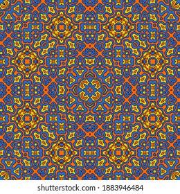Stylish arabic motifs seamless pattern graphic design. Organic abstract ornament. Floor tile endless pattern. Vintage design.