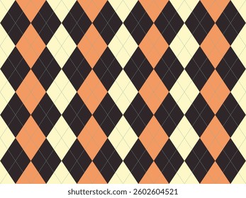 Stylish argyle diamond pattern in autumnal colors.  Perfect for fallthemed designs, fashion, textiles, or website backgrounds.