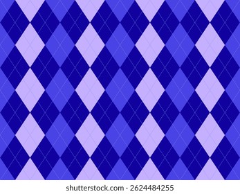 Stylish argyle pattern in shades of blue and purple.  Perfect for backgrounds, textiles, fashion, and website design.  This geometric design offers a sophisticated and timeless aesthetic.