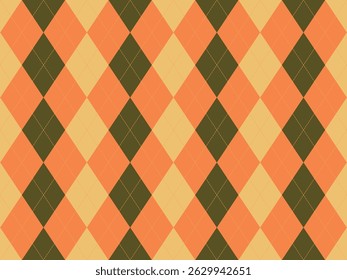 Stylish argyle pattern in warm autumnal tones.  Perfect for fallthemed designs, backgrounds, textiles, or wrapping paper.