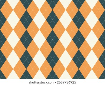 Stylish argyle pattern in warm autumnal tones.  Perfect for fallthemed designs, websites, or textiles.